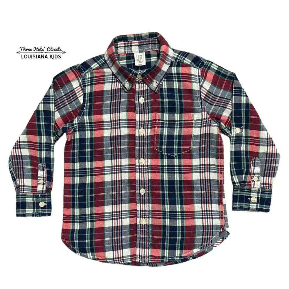 Gap Kids 4Y Plaid Button Down Shirt